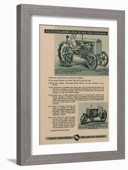 An Allis Chalmers Convertible Do-All Tractor Along with a Non-Convertible Do-All-null-Framed Giclee Print