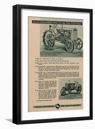 An Allis Chalmers Convertible Do-All Tractor Along with a Non-Convertible Do-All-null-Framed Giclee Print