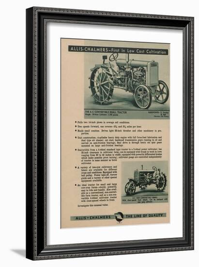 An Allis Chalmers Convertible Do-All Tractor Along with a Non-Convertible Do-All-null-Framed Giclee Print