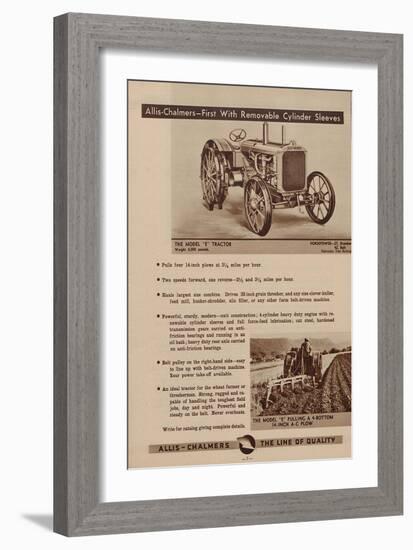 An Allis Chalmers Model E Tractor-null-Framed Giclee Print
