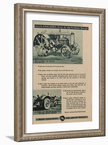 An Allis Chalmers Rumely 6A Tractor-null-Framed Giclee Print