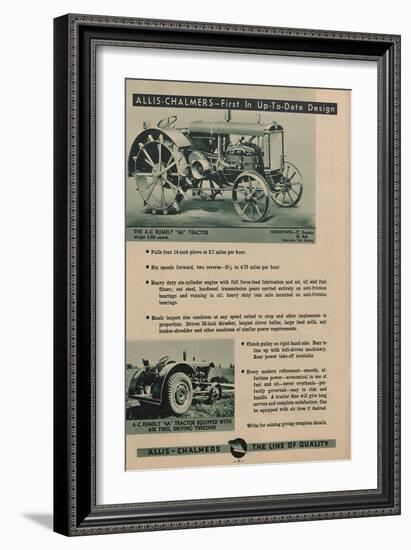 An Allis Chalmers Rumely 6A Tractor-null-Framed Giclee Print