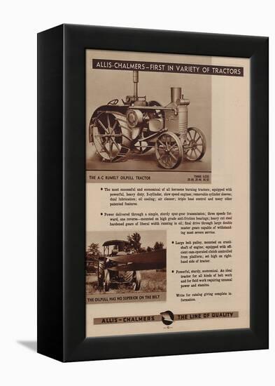 An Allis Chalmers Rumely Oil Pull Tractor-null-Framed Premier Image Canvas