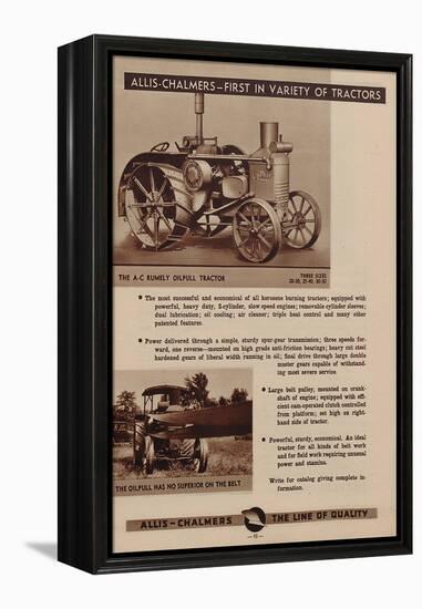 An Allis Chalmers Rumely Oil Pull Tractor-null-Framed Premier Image Canvas