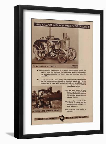 An Allis Chalmers Rumely Oil Pull Tractor-null-Framed Giclee Print