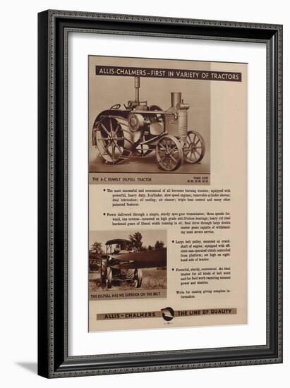 An Allis Chalmers Rumely Oil Pull Tractor-null-Framed Giclee Print