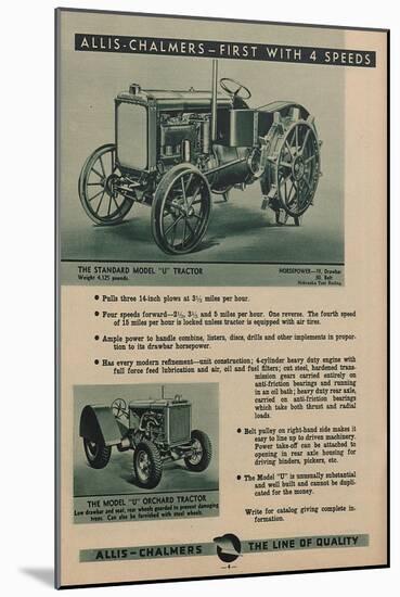 An Allis Chalmers Standard Model U Tractor-null-Mounted Giclee Print