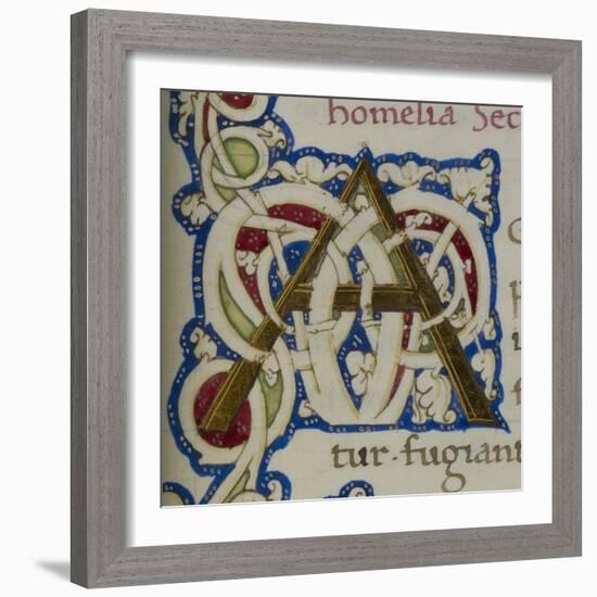 An Alphabet Initial Ornamental Letter From a Religious Text a Life Of Christ Beati-null-Framed Giclee Print