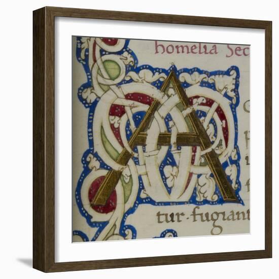 An Alphabet Initial Ornamental Letter From a Religious Text a Life Of Christ Beati-null-Framed Giclee Print