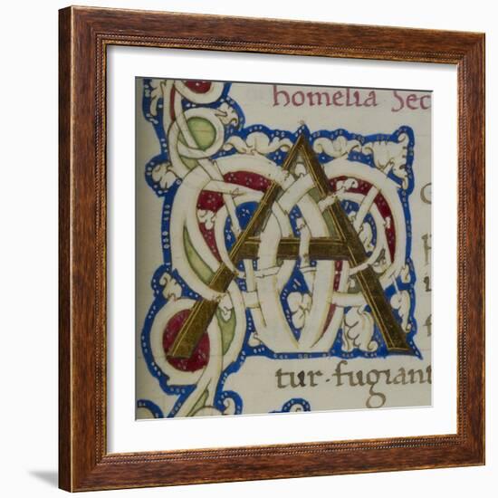 An Alphabet Initial Ornamental Letter From a Religious Text a Life Of Christ Beati-null-Framed Giclee Print