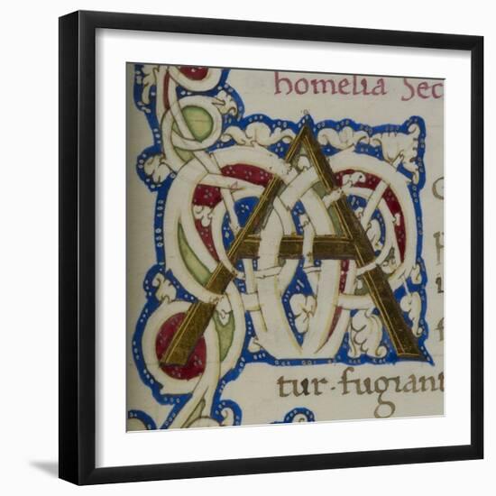 An Alphabet Initial Ornamental Letter From a Religious Text a Life Of Christ Beati-null-Framed Giclee Print