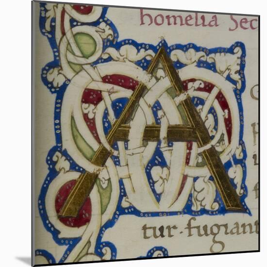 An Alphabet Initial Ornamental Letter From a Religious Text a Life Of Christ Beati-null-Mounted Giclee Print