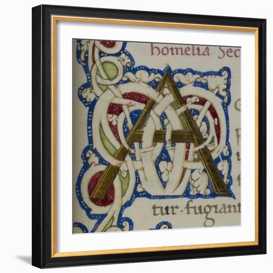 An Alphabet Initial Ornamental Letter From a Religious Text a Life Of Christ Beati-null-Framed Giclee Print