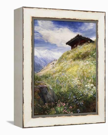 An Alpine Meadow, Switzerland-John MacWhirter-Framed Premier Image Canvas