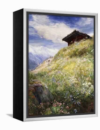 An Alpine Meadow, Switzerland-John MacWhirter-Framed Premier Image Canvas