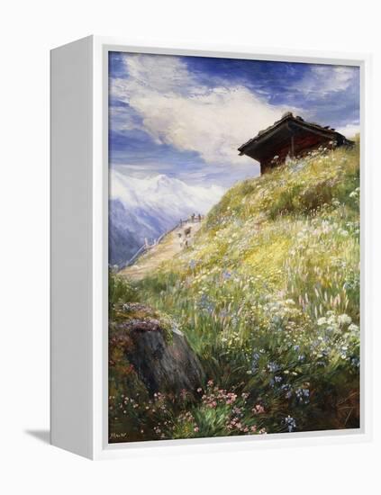 An Alpine Meadow, Switzerland-John MacWhirter-Framed Premier Image Canvas