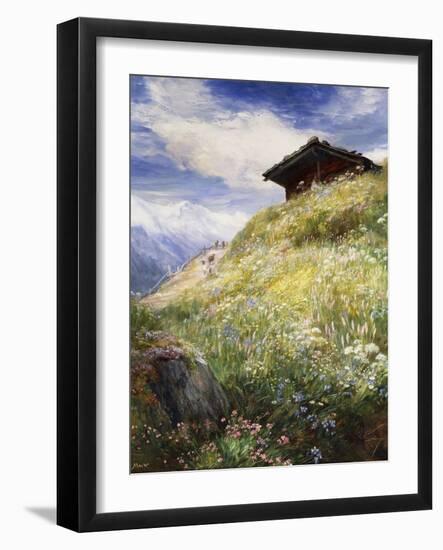 An Alpine Meadow, Switzerland-John MacWhirter-Framed Giclee Print