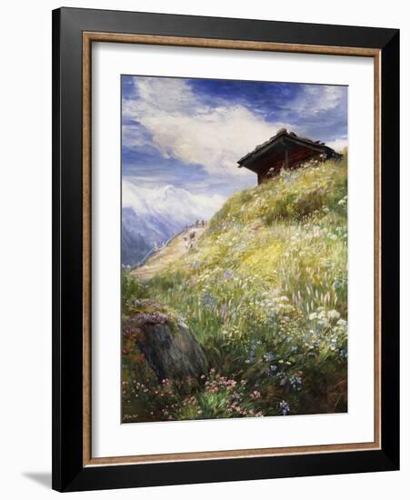 An Alpine Meadow, Switzerland-John MacWhirter-Framed Giclee Print