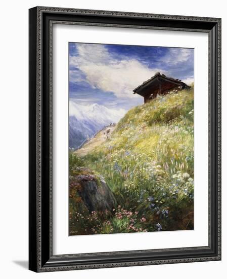 An Alpine Meadow, Switzerland-John MacWhirter-Framed Giclee Print