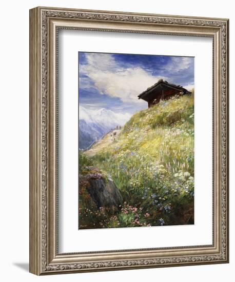 An Alpine Meadow, Switzerland-John MacWhirter-Framed Giclee Print