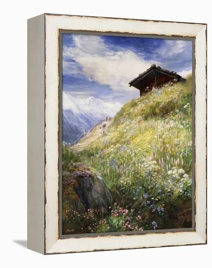 An Alpine Meadow, Switzerland-John MacWhirter-Framed Premier Image Canvas