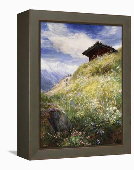 An Alpine Meadow, Switzerland-John MacWhirter-Framed Premier Image Canvas