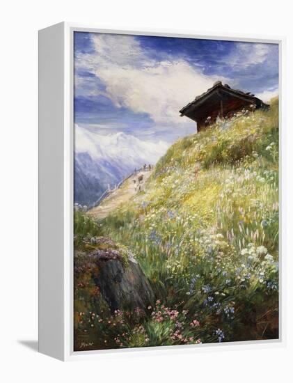 An Alpine Meadow, Switzerland-John MacWhirter-Framed Premier Image Canvas