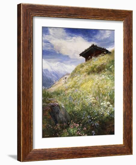 An Alpine Meadow, Switzerland-John MacWhirter-Framed Giclee Print