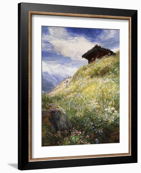 An Alpine Meadow, Switzerland-John MacWhirter-Framed Giclee Print