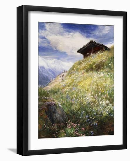 An Alpine Meadow, Switzerland-John MacWhirter-Framed Giclee Print