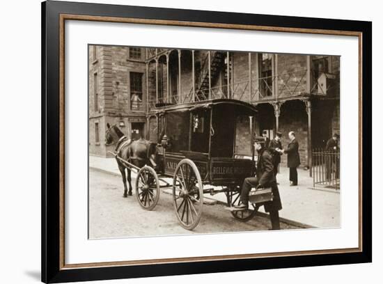 An Ambulance at Bellevue Hospital, New York City, 1896-null-Framed Giclee Print