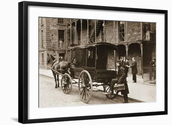 An Ambulance at Bellevue Hospital, New York City, 1896-null-Framed Giclee Print