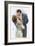 An American Couple, in Evening Dress, Kiss Ardently Yet with Decorum-null-Framed Art Print