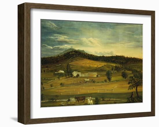 An American Farm, American School (19th Century)-John Bachman-Framed Giclee Print