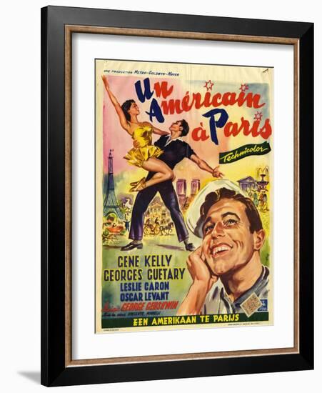 An American In Paris, Film Poster, 1950s-null-Framed Giclee Print