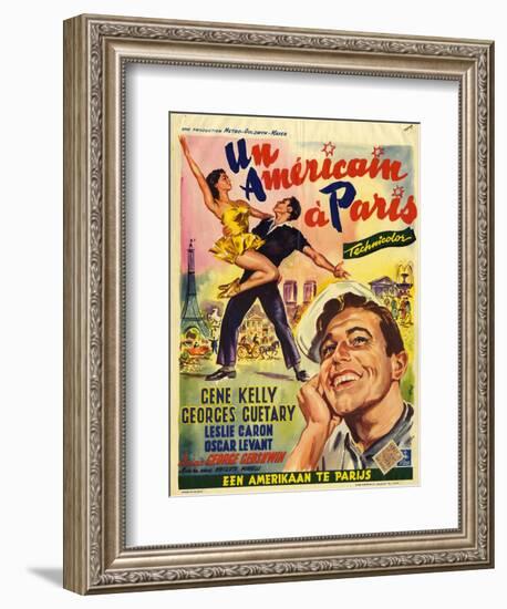 An American In Paris, Film Poster, 1950s-null-Framed Giclee Print