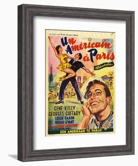 An American In Paris, Film Poster, 1950s-null-Framed Giclee Print