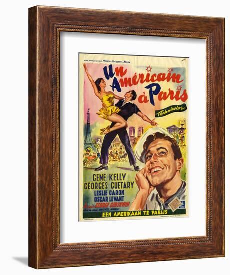 An American In Paris, Film Poster, 1950s-null-Framed Giclee Print