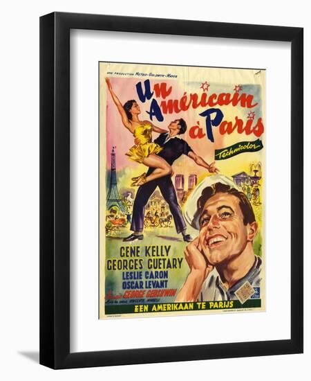 An American In Paris, Film Poster, 1950s-null-Framed Giclee Print