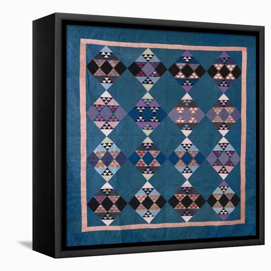 An Amish Bird in Flight Design Coverlet, Midwestern, Pieced and Quilted Cotton, 1900-1925-null-Framed Premier Image Canvas