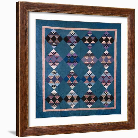 An Amish Bird in Flight Design Coverlet, Midwestern, Pieced and Quilted Cotton, 1900-1925-null-Framed Giclee Print