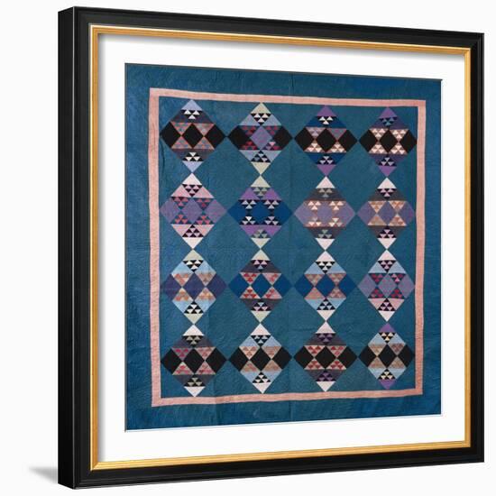 An Amish Bird in Flight Design Coverlet, Midwestern, Pieced and Quilted Cotton, 1900-1925-null-Framed Giclee Print