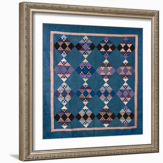 An Amish Bird in Flight Design Coverlet, Midwestern, Pieced and Quilted Cotton, 1900-1925-null-Framed Giclee Print