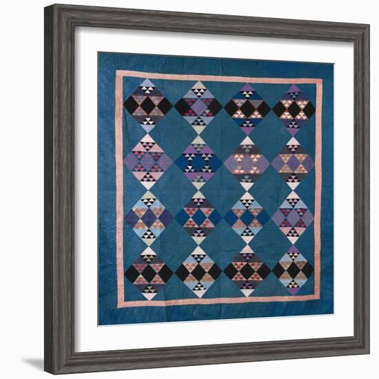 An Amish Bird in Flight Design Coverlet, Midwestern, Pieced and Quilted Cotton, 1900-1925-null-Framed Giclee Print