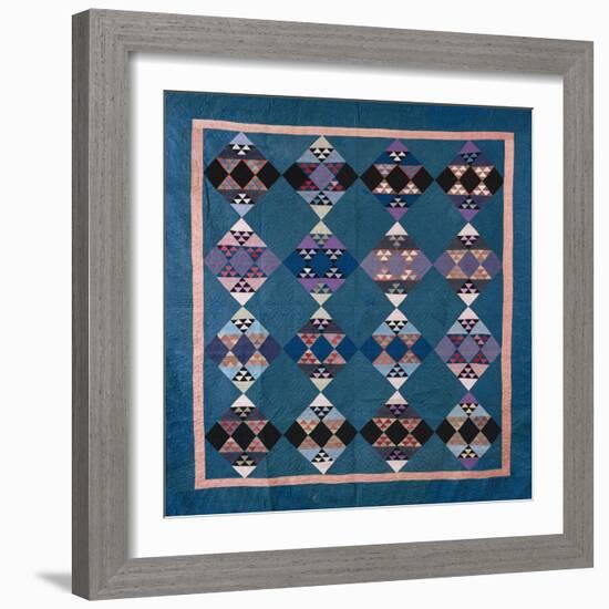 An Amish Bird in Flight Design Coverlet, Midwestern, Pieced and Quilted Cotton, 1900-1925-null-Framed Giclee Print