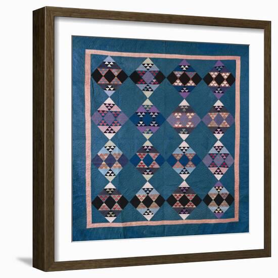 An Amish Bird in Flight Design Coverlet, Midwestern, Pieced and Quilted Cotton, 1900-1925-null-Framed Giclee Print