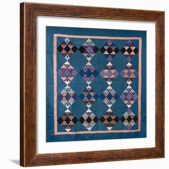 An Amish Bird in Flight Design Coverlet, Midwestern, Pieced and Quilted Cotton, 1900-1925-null-Framed Giclee Print