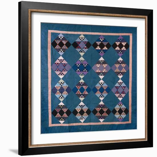 An Amish Bird in Flight Design Coverlet, Midwestern, Pieced and Quilted Cotton, 1900-1925-null-Framed Giclee Print