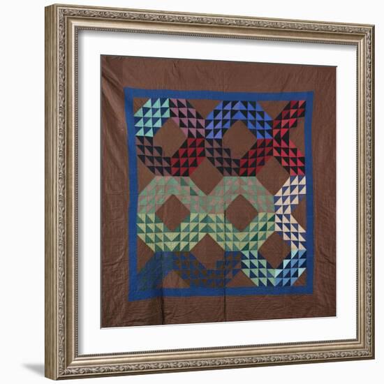 An Amish Ocean Waves Design Coverlet-null-Framed Giclee Print