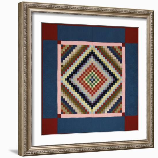 An Amish Pieced Cotton and Wool Quilted Coverlet, Lancaster County, Pennsylvania, circa 1925-null-Framed Giclee Print